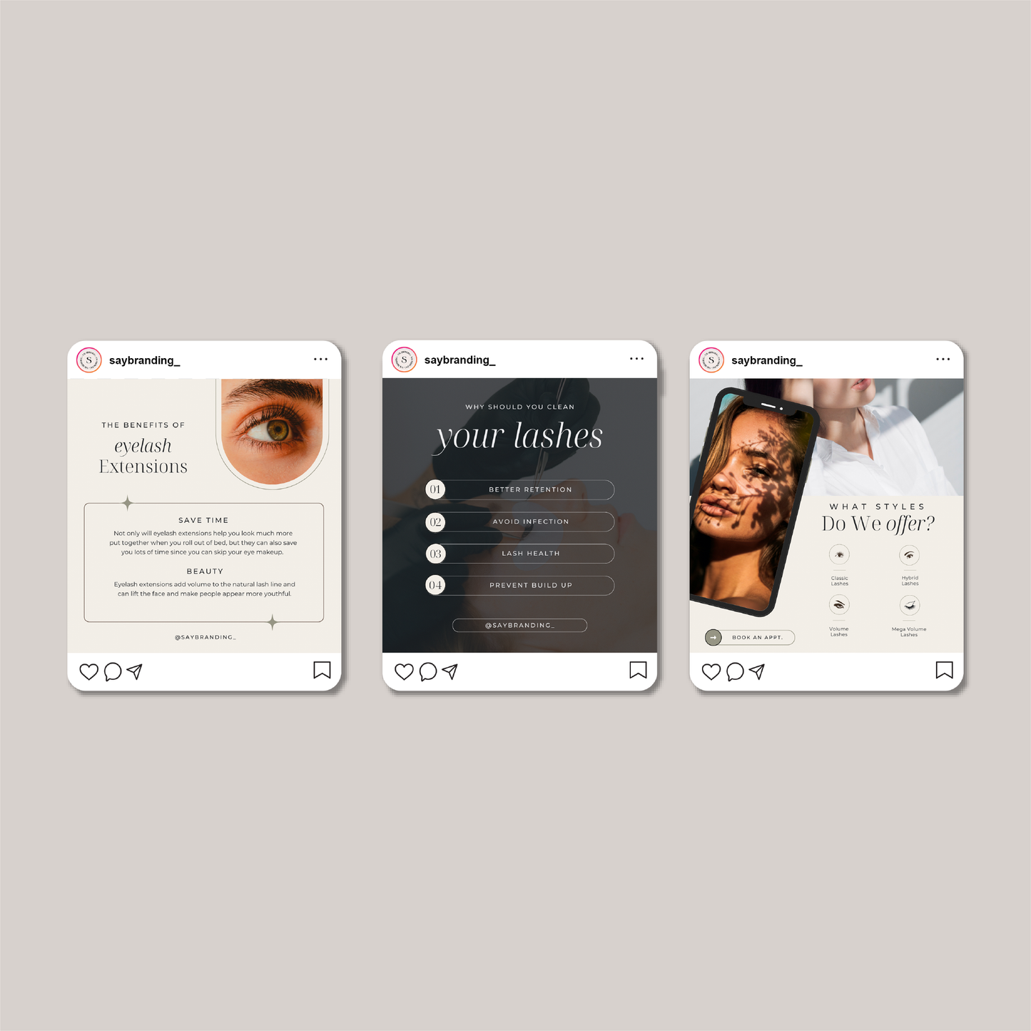 Lash Artist Social Media Templates